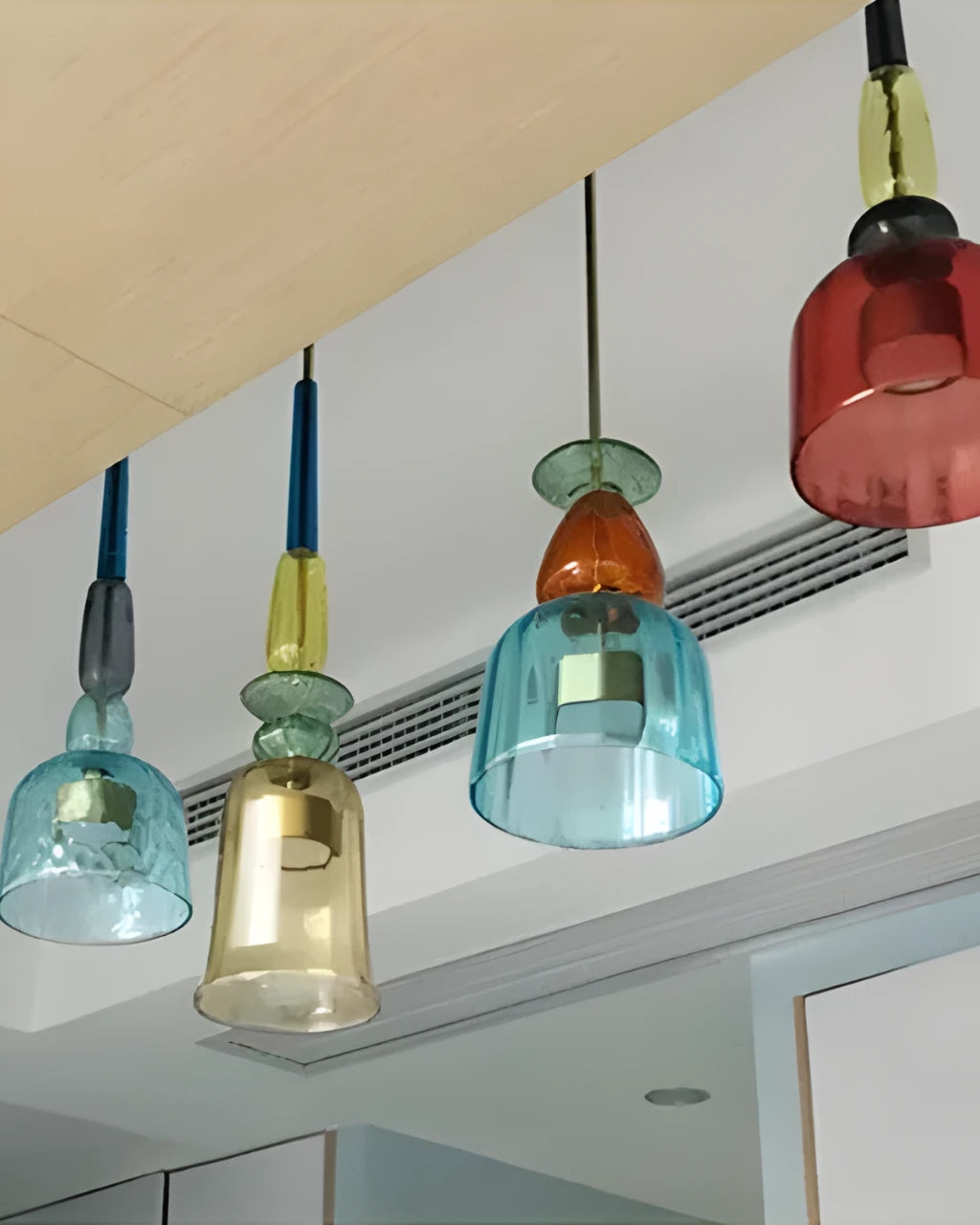 Suspension Luminaire pour Salon en Verre Coloré