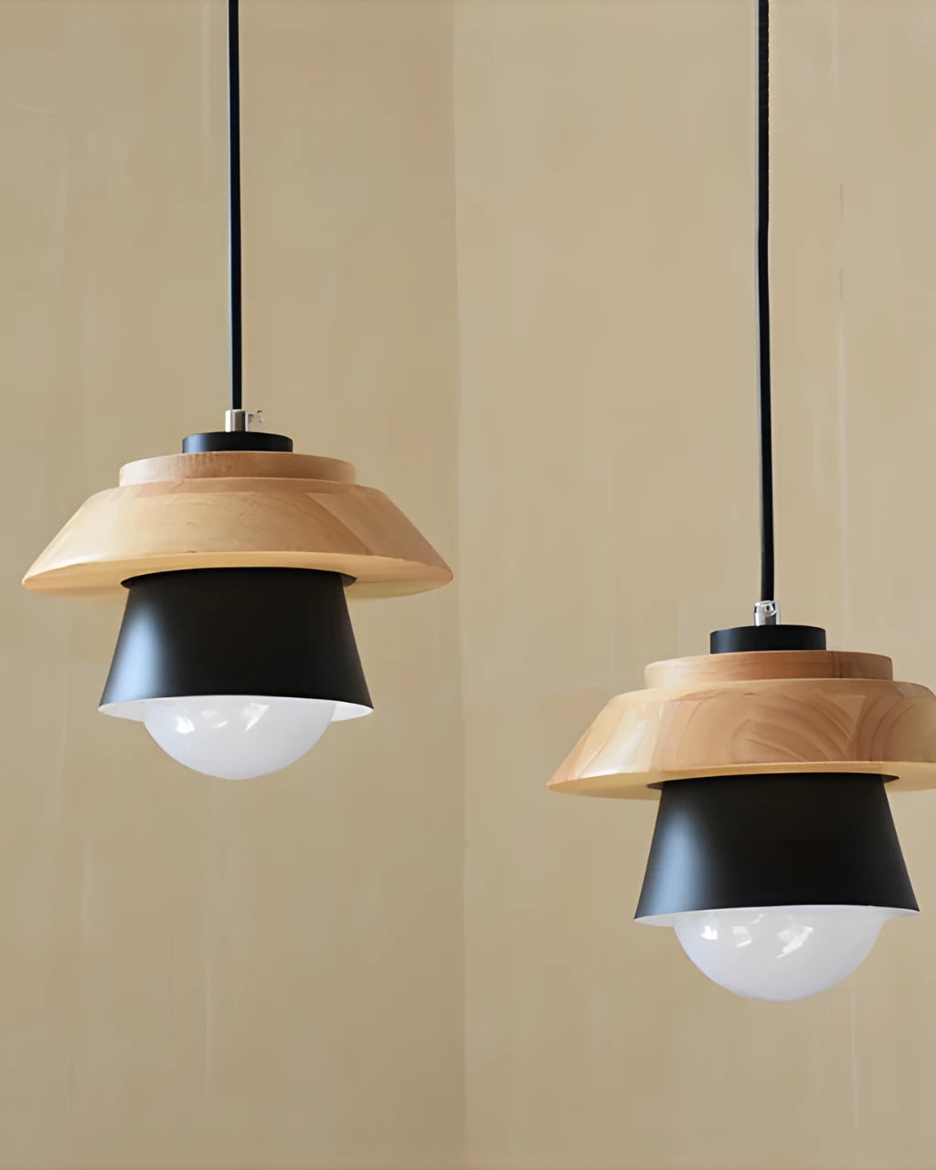 Suspension Luminaire pour Salon Metal et Bois