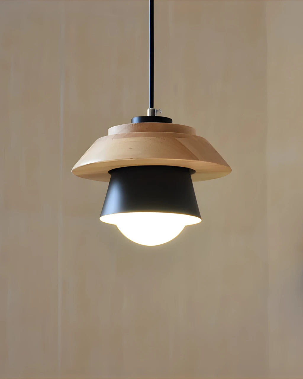 Suspension Luminaire pour Salon Metal et Bois