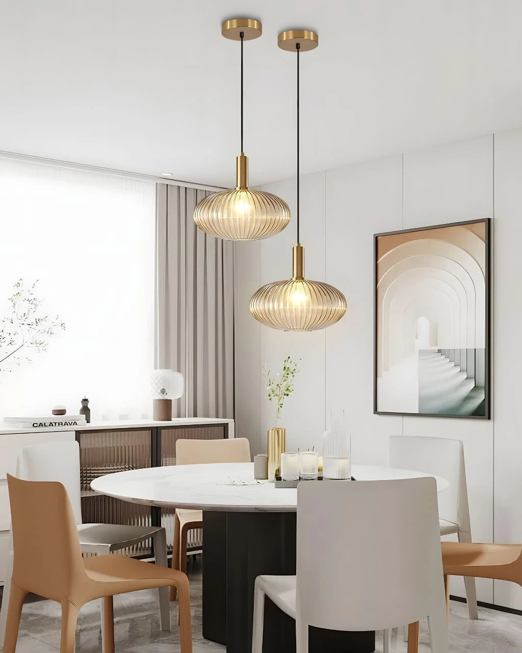 Suspension Luminaire pour Salon Boule en Verre