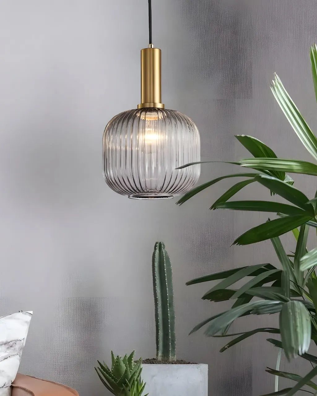 Suspension Luminaire pour Salon en Verre Transparent
