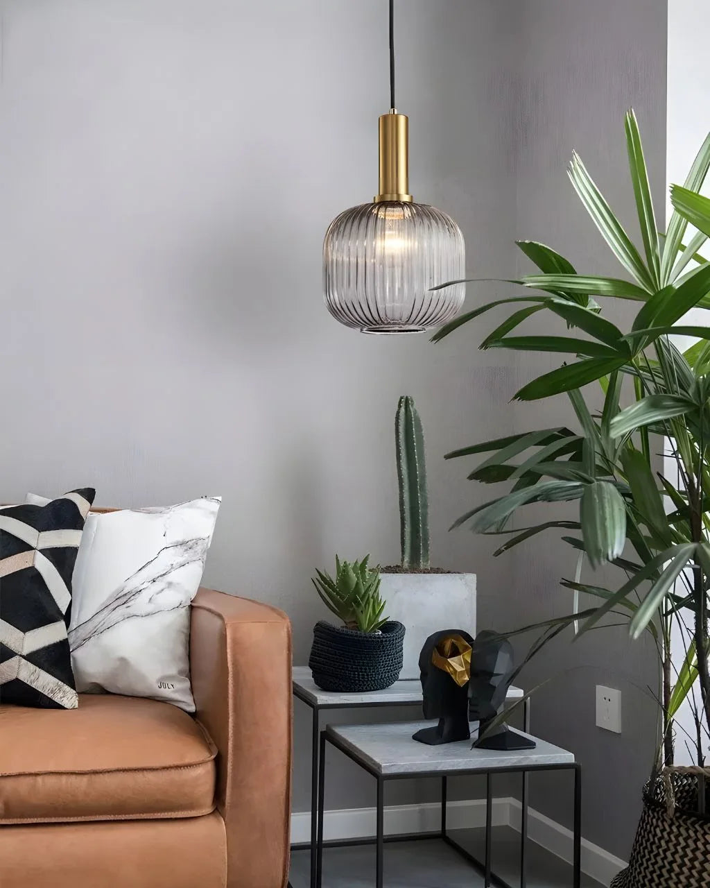 Suspension Luminaire pour Salon en Verre Transparent