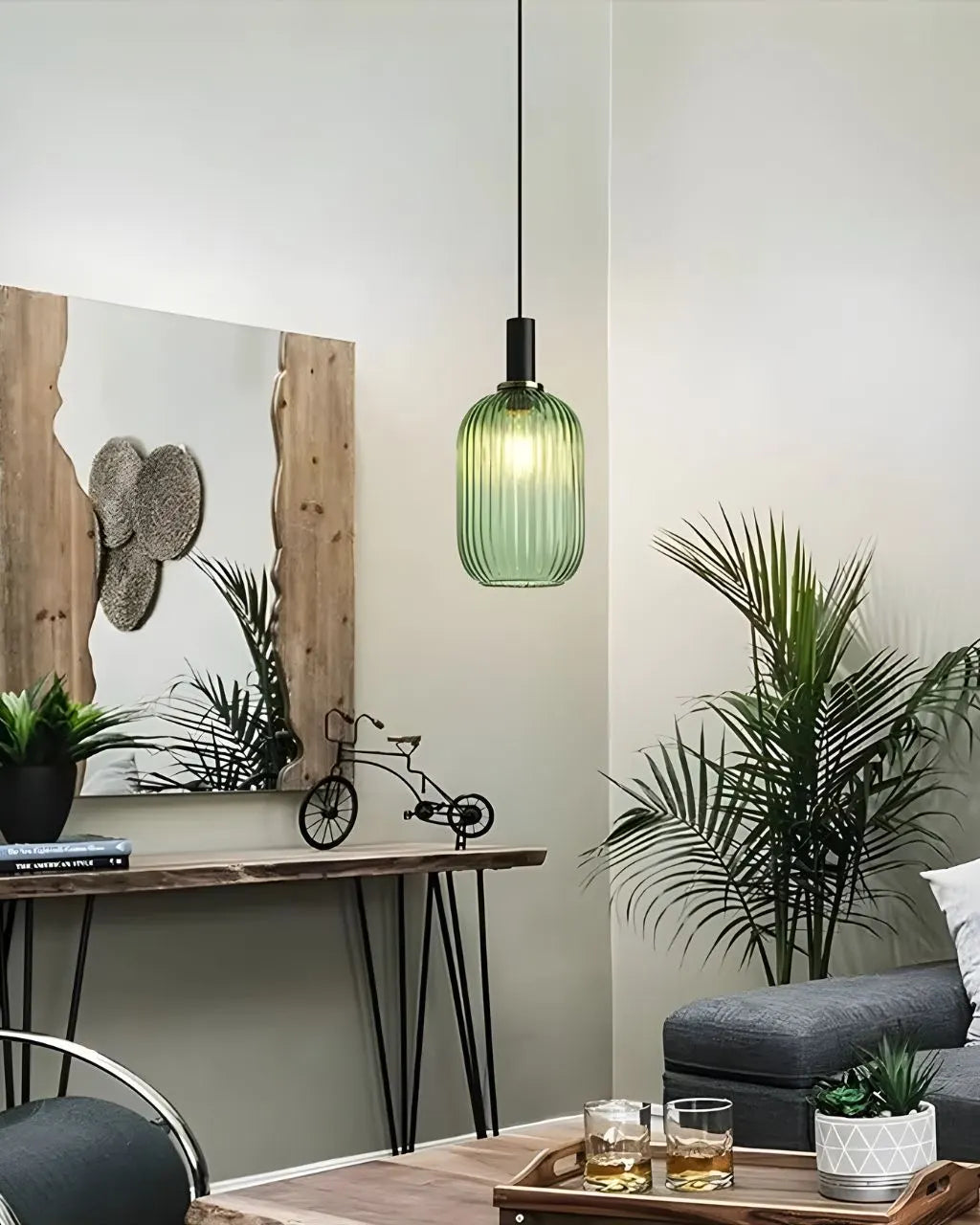 Suspension Luminaire pour Salon en Tube de Verre