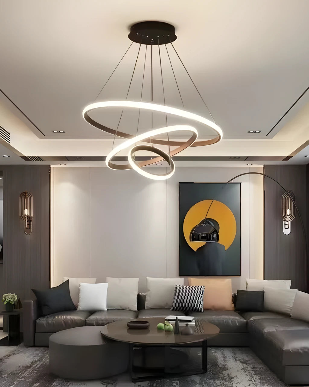 Suspension Luminaire pour Salon en Cercle