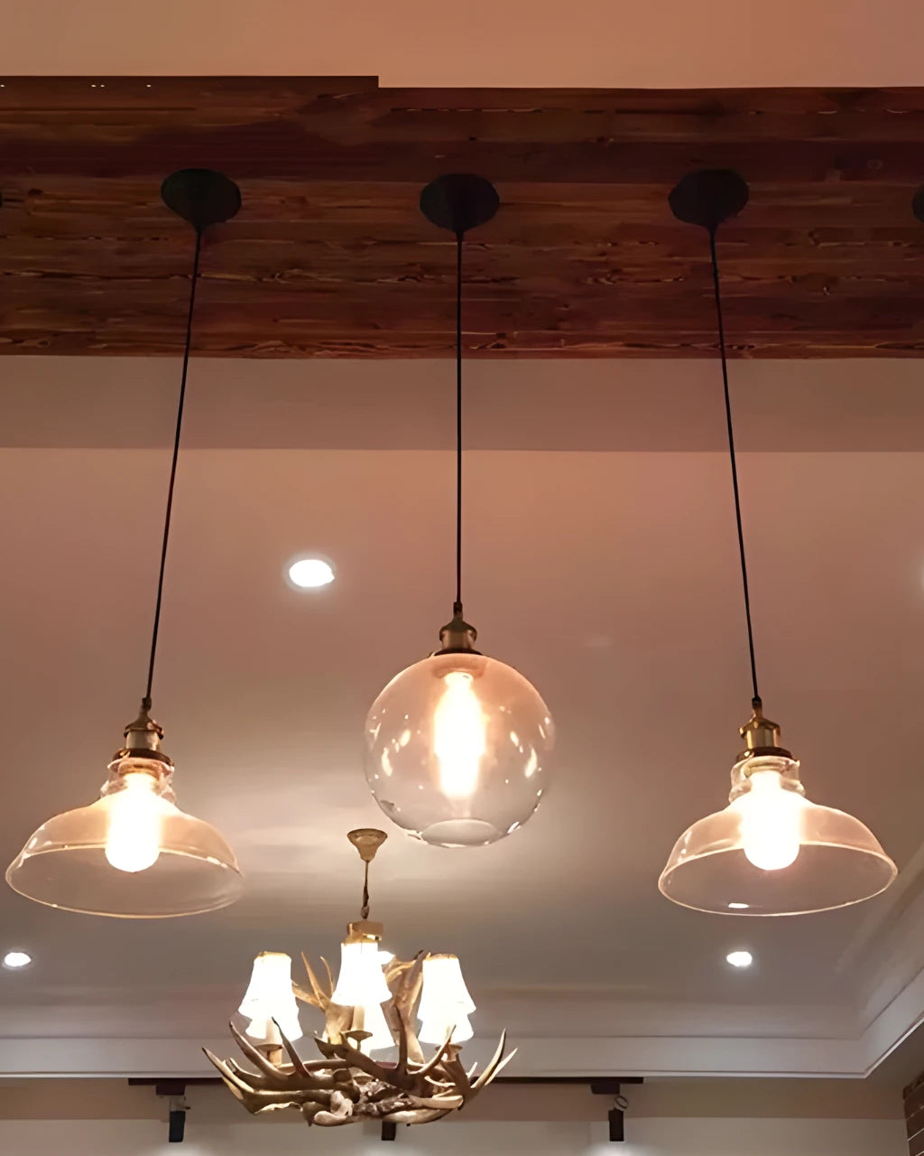 Suspension Luminaire pour Salon Globe en Verre