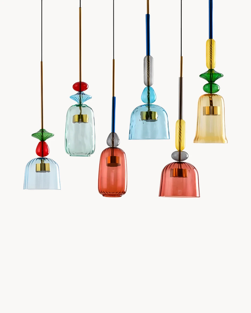 Suspension Luminaire pour Salon en Verre Coloré