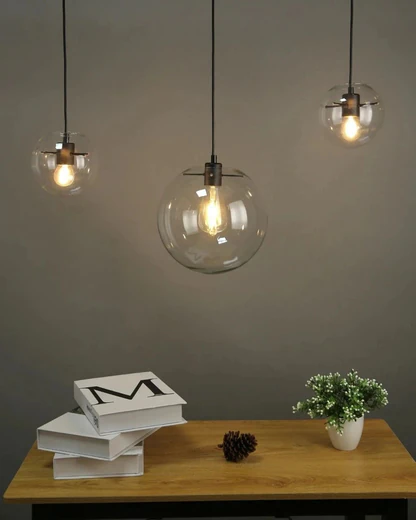 Suspension Luminaire pour Chambre Boule en Verre