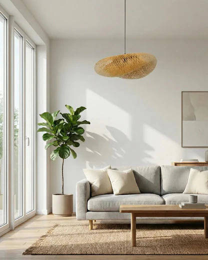 Suspension Luminaire pour Salon en Bambou