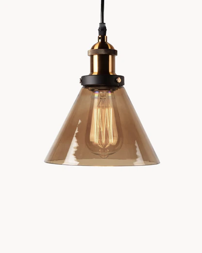 Suspension Luminaire pour Salon en Verre Fumé