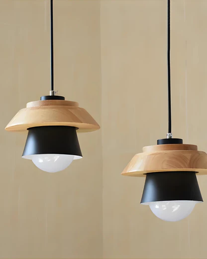 Suspension Luminaire pour Salon Metal et Bois